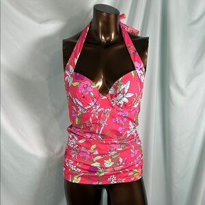 Tommy Bahama Summer Floral Halter Tankini Top - Small - New